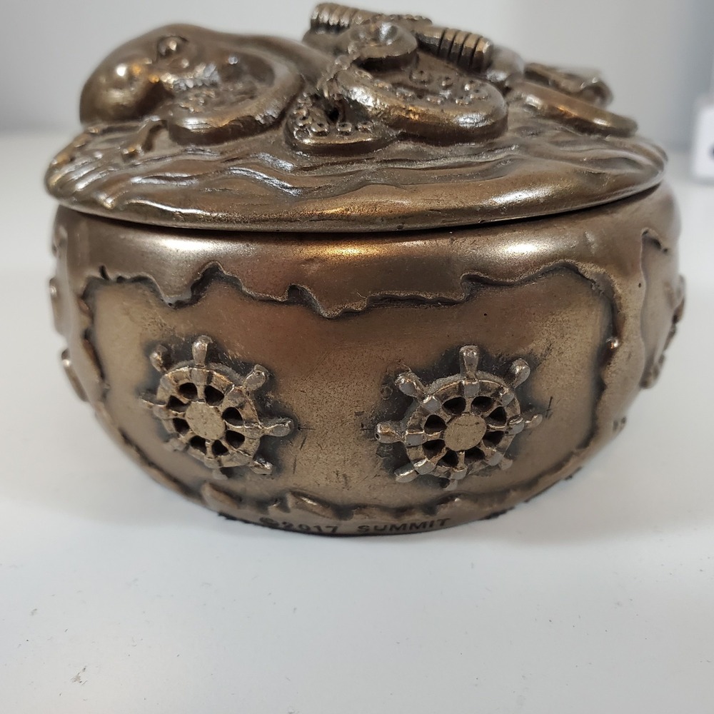 Summit Collection Nautical Ocean Jewelry Trinket Box Octopus Anchor Kraken - Picture 6 of 10